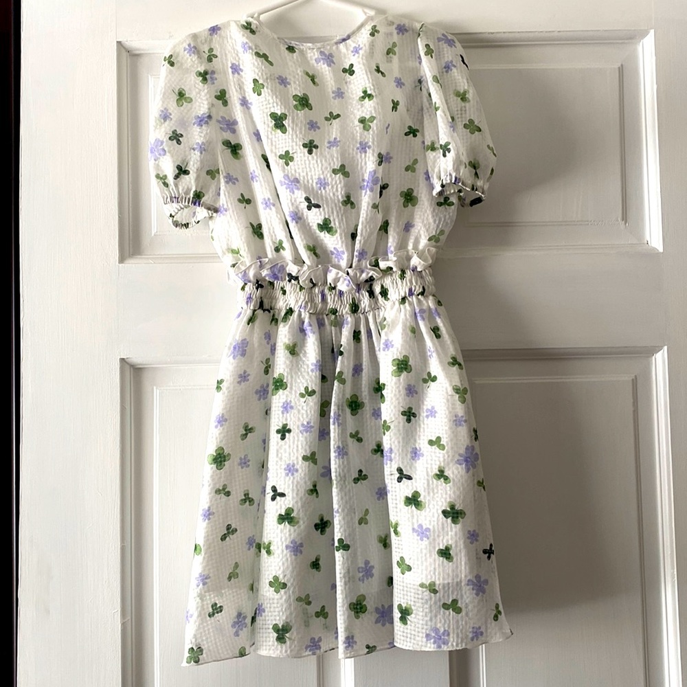 Emporio Armani White Flower 100% Silk Dress